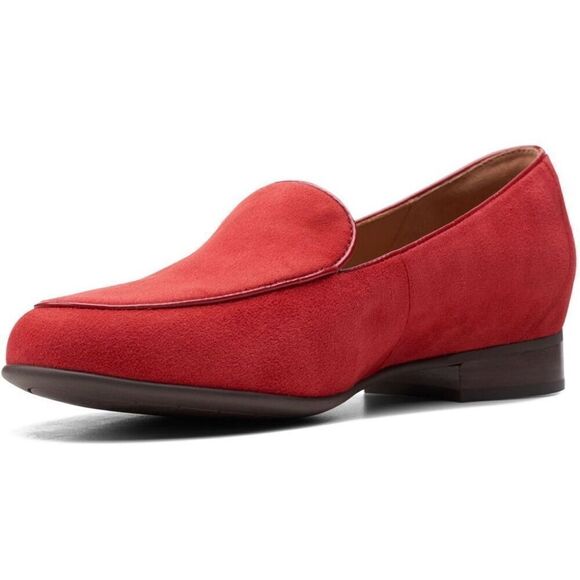 Clarks unstructured blush ease loafer in red suede size 7.5/38 - Picture 1 of 9